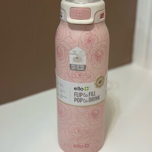 Ello Pink Floral Thermos with Flip Top